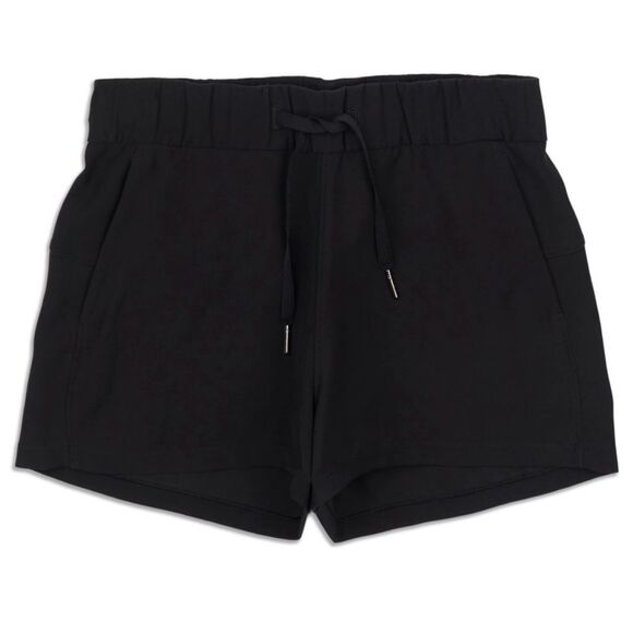 Lululemon On The Fly Mid Rise Short - Size: 4 black athletic workout bottom gym - Picture 1 of 10